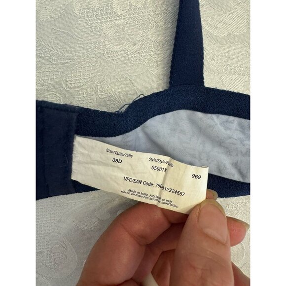 Warner’s 38D Signature Support Blue Floral Lace Underwire Bra 05001X‎ - Picture 7 of 8